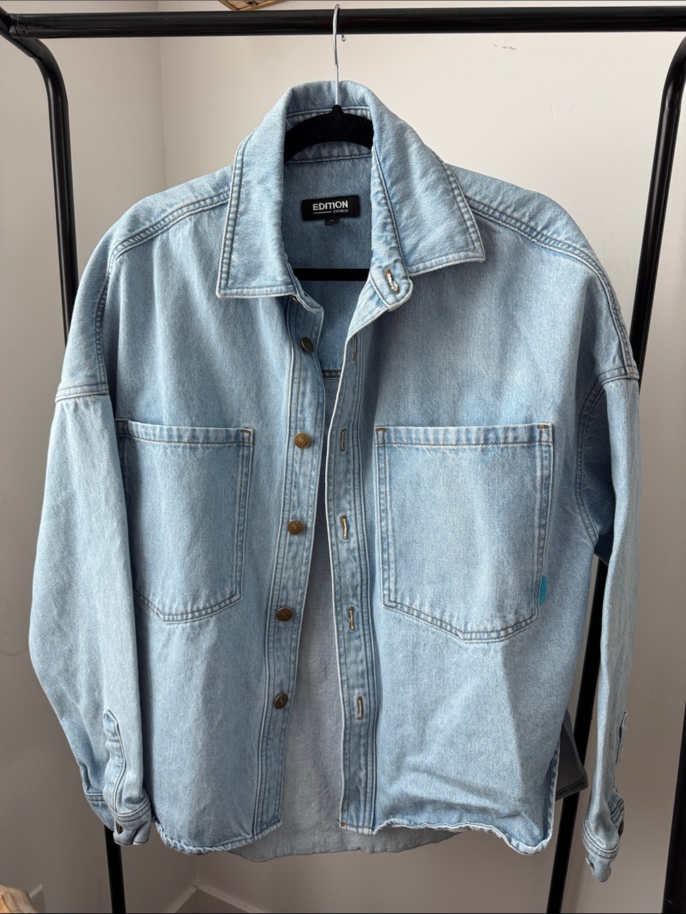 Oversized Light Blue Denim Shacket